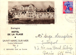 Saint Marc Sur Mer - Hotel De La Plage - Carte Recto Verso - Très RARE - Autres & Non Classés