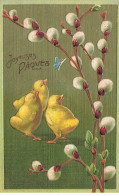 Carte Gaufrée - Joyeuses Pâques - Serie 347 - Poussins Et Papillon - Pascua