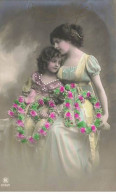 Prosit Neujahr - Jeune Femme Et Grete Reinwald Tenant Des Couronnes De Fleurs Représentant 1910 - Ritratti