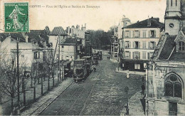 VANVES - Place De L'Eglise Et Station De Tramways - Vanves