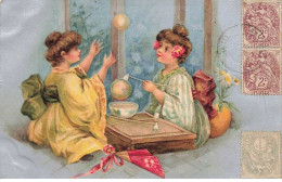 Fantaisie - Fillettes En Kimono Faisant Des Bulles De Savon - Andere & Zonder Classificatie