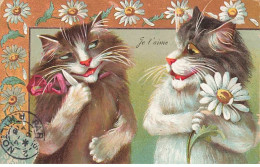 Illustrateur - M. Boulanger - Je T'aime - Chats, Un Effeuillant Une Marguerite - Sonstige & Ohne Zuordnung