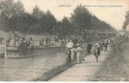 GARGAN - Bords Du Canal Le Dimanche - Péniche - Autres & Non Classés