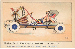 Illustrateur - Mich - Charley Fait De L'Auto Sur Sa Sans HP Courant D'air - Mich