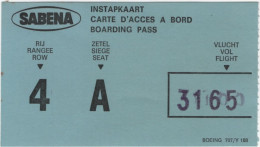 Sabena - Instapkaart - Boarding Pass - Europe