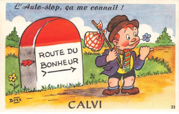 Carte à Système - CALVI - L'Auto-Stop, ça Me Connaît - Route Du Bonheur - Bozz - Calvi