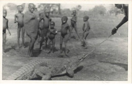 Côte D'Ivoire - Enfants Autour D'un Crocodile Capturé - Costa D'Avorio