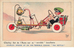 Illustrateur - Mich - Charley Fait De L'Auto Sur Sa Terrible Bouillotte - L'Automobile En L'An 2000 - Mich