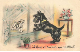 Illustrateur - Germaine Bouret - Il Pleut Et Médor Qui M'attend - Scottish Terrier - Bouret, Germaine