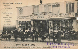 PARIS XV - Rue Brancion (au Nouveau Marché Aux Chevaux) - Maison Charles - Au Palais Des Anes - Carte Vendue En L'état - Distrito: 15