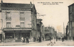 BEZONS - Rue Eugène Vaillant (Angle De La Rue Emile Zola) - Charcuterie, Tramway - Bezons