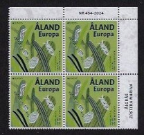 ALAND /ALAND ISLANDS /ÅLAND FINLAND - EUROPA-CEPT 2024-"UNDERWATER FLORA And FAUNA".-BLOCK Of The 4 STAMPS MINT-CH - 2024