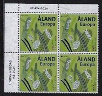 ALAND /ALAND ISLANDS /ÅLAND FINLAND - EUROPA-CEPT 2024-"UNDERWATER FLORA And FAUNA".-BLOCK Of The 4 STAMPS MINT-CH - 2024