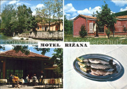 72112920 Slowenien Motel Rizana Terrasse Fischteller Slowenien - Slowenien