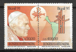 Brasil 1991 XII Congresso Eucarístico Nacional Natal-RN E Visita Do Papa João Paulo II RHM  C1749-C1750 - Ungebraucht