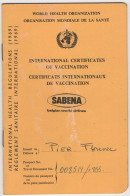 International Certificates Of Vaccination - Sabena - Documentos Históricos