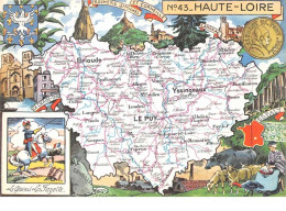 43. N°53235.HAUTE LOIRE .Blondel La Rougery. 1945. Carte Géographique - Autres & Non Classés