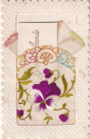 FANTAISIE(CARTE BRODEE) MOUCHOIR(BONNE ANNEE) - Embroidered