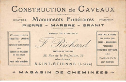 42 - Saint Etienne - SAN20511 - CP Pub - Construction De Caveaux - F Richard - Sculpteur - Saint Etienne