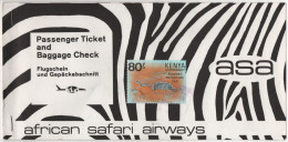 Passenger Ticket - African Safari Airways - Frankfurt - Mombasa 1982 + Voucher + Membership Card - Europa