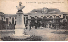 47 - MARMANDE - SAN54456 - La Gare Et La Statut Du Général Brun, Ancien Ministre De La Guerre - En L'état - Marmande
