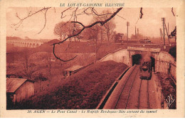 47.AM18610.Agen.N°20.Le Pont Canal.Le Rapide Bordeaux-Sète Sortant Du Tunnel.Train - Agen