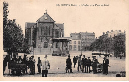 42-SAN59087-FIRMINY.L'Eglise Et La Place Du Breuil - Firminy