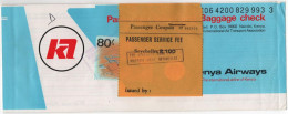 Kenya Airways - Passenger Ticket - Mombasa Mahe Seychelles + 2 Boarding Passes - Europe