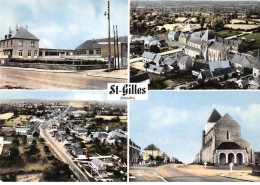 50 - SAN61666 - ST GILLES - Les Ecoles Et La Mairie - Le Centre - Vue Générale - Le Centre Et L'Eglise - CPSM 10x15 Cm - Andere & Zonder Classificatie