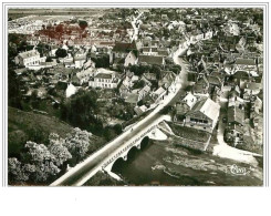 41.SALBRIS.LE PONT SUR LA SAULDRE, L'EGLISE ET ROUTE DE VIERZON.VUE AERIENNE.CPSM - Salbris