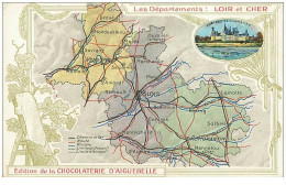 41.LOIR ET CHER.n°9548.EDITION DE LA CHOCOLATERIE D'AIGUEBELLE.CARTE DU DEPARTEMENT ET DETAILS AU VERSO - Sonstige & Ohne Zuordnung