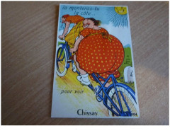 41.CHISSAY EN TOURAINE.n°34.CP A SYSTEME.LA MONTERAS-TU LA COTE...POUR VOIR CHISSAY.GROSSE DAME A VELO .MULTI VUES. - Andere & Zonder Classificatie