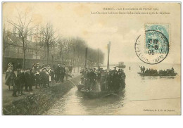 44.INDRET.n°16.LES INONDATIONS DE FEVRIER 1904.LES OUVRIERS HABITANT BASSE-INDRE REVIENNENT APRES LE DEJEUNER.RARE - Andere & Zonder Classificatie