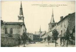 43.CRAPONNE SUR ARZON.n°21712.PLACE DE LA CROIX DE MISSION.LES EGLISES ET L'HOTEL DE VILLE - Craponne Sur Arzon