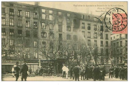 42.SAINT-ETIENNE.n°4.EXPLOSION DE DYNAMITE ET INCENDIE DE LA MAISON GIRON,PLACE DE L'HOTEL DE VILLE.20 MARS 1907.RARE - Saint Etienne