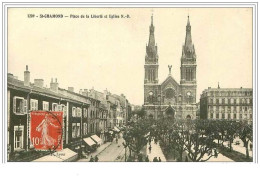 42.SAINT CHAMOND.PLACE DE LA LIBERTE ET EGLISE - Saint Chamond