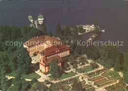 72111095 Insel Mainau Schloss Kirche Schlossterrasse Rosengarten Fliegeraufnahme - Konstanz