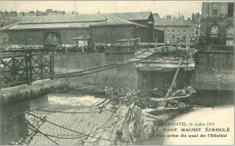 44.NANTES.LE PONT MAUDIT ECROULE.VUE PRISE DU QUAI DE L'HOPITAL.16 JUILLET 1913 - Nantes