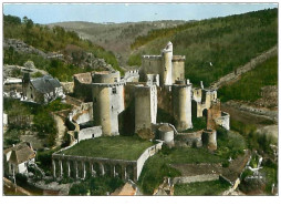 46.BONAGUIL.n°7.ARCHITECTURE MILITAIRE EN GYENNE.CHATEAU FORT DE BONAGUIL.....CPSM.EN AVION AU DESSUS DE.... - Autres & Non Classés