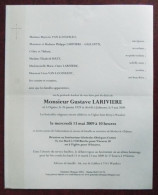 Faire Part Décès / Mr. Gustave Lariviere Né à Oignies En 1929 Et Décédé à Jolimont En 2009 - Obituary Notices