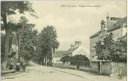 45.POILLY.MAIRIE ET ROUTE DE SULLY.RARE - Sonstige & Ohne Zuordnung