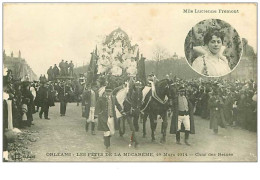 45.ORLEANS.n°44.LES FETES DE LA MI-CAREME.19 MARS 1914.CHAR DES REINES.Melle Lucienne FREMONT - Orleans