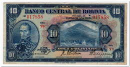 BOLIVIA,10 BOLIVIANOS,L.1928,P.121,F-VF - Bolivië