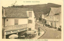 48.BAGNOLS LES BAINS.LE PONT ET LES HOTELS.POMPE A ESSENCE - Autres & Non Classés