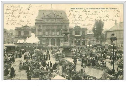 50.CHERBOURG.LE THEATRE ET LA PLACE DU CHATEAU - Cherbourg