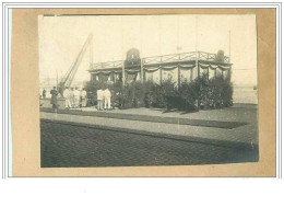 50.CHERBOURG.CP PHOTO.LA TENTE ELEVEE POUR L'ARRIVEE DU ROI DE PORTUGAL A CHERBOURG.1904.PHOTO COLLE SUR CARTON - Cherbourg