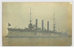 50.CHERBOURG.CP PHOTO L'AMIRAL PAUL YOUES A BORD DU BROOKLYN. CROISEUR CUIRASSE AMERICAIN EN RADE DE CHERBOURG.BATEAU - Cherbourg