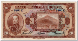 BOLIVIA,20 BOLIVIANOS,L.1928,P.122,VF+ - Bolivië
