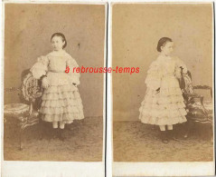 CDV Par Brochet 1ère époque  à Autun Fillette Endimanchée Bourgeoisie Second Empire - Anciennes (Av. 1900)