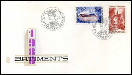 Luxembourg - FDC - Batiments 1980 - FDC